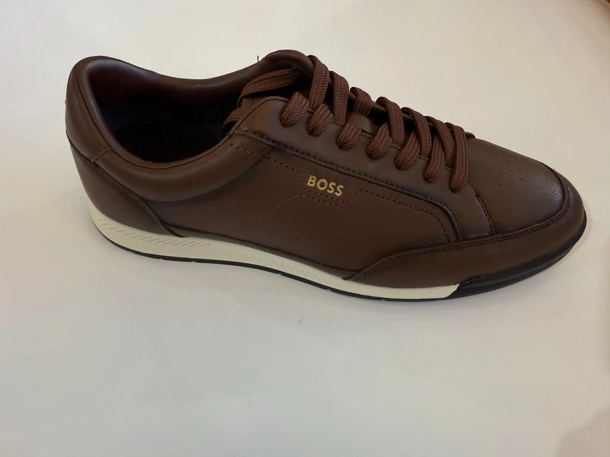 HUGO BOSS Leather Upper Brown Casual Shoes for Men for sale 