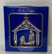 Regent Square Studio Design Nativity Manger Baby Jesus Ornament w/ Crystal NEW