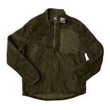NEW Men's CHAMPION Soft Fleece 1/4 Zip Sweatshirt Chest Pocket DARK GREEN Large