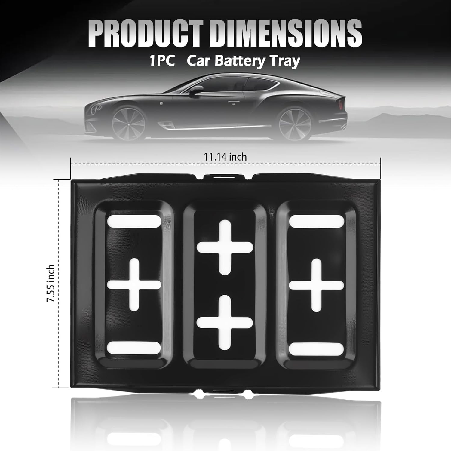 Car Battery Tray,Heavy Duty Battery Tray for Car Used as Batteries Mounting Hold