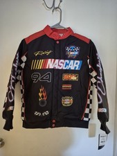 NASCAR Racing, Child sz 8, Black Graphic Jacket, Snap-Up, Pockets, NWT