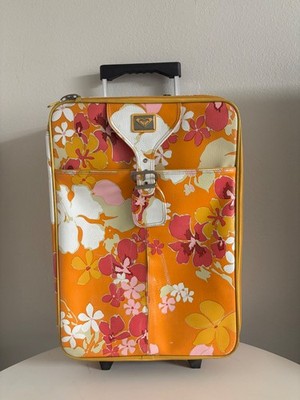 Vintage Roxy Y2K Hawaiian Floral Print Wheeled Suitcase Luggage