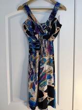 Abstract Print V-Neck Sleeveless Maxi Dress