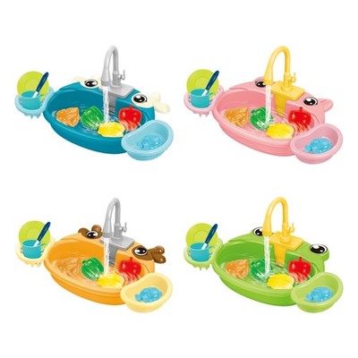 Child-friendly Electric Water Sink Toys Kitchen for Play House Storage Ability G