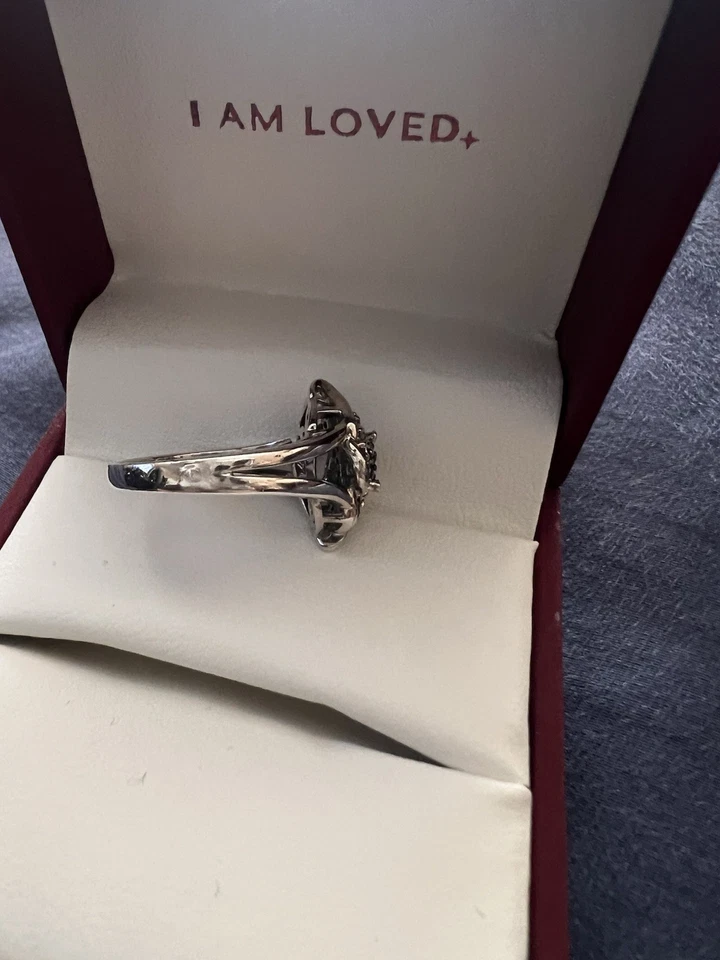 Helzberg Diamonds Sterling Silver White And Black Diamonds Size 8.5 - Image 3 of 4