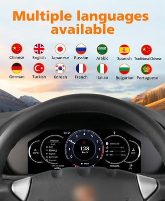 12.3'' CarPlay Digital Cluster Instrument Speedometer For Porsche Cayenne 2005-09