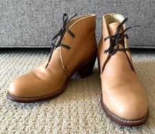 Red Wing 3394 Lilian Beige Pampas Leather Heel Ankle Boots Sz 9 B