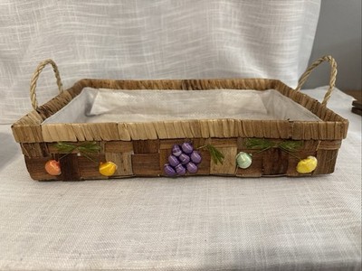 Nesting Woven Straw Basket Handmade for Casserole Bread Fruit Vegetables Baskets