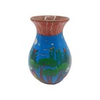 VINTAGE COLORFUL MEXICAN FOLK ART VASE LIFE STORY FARMING DESIGN 4.5” — photo 3