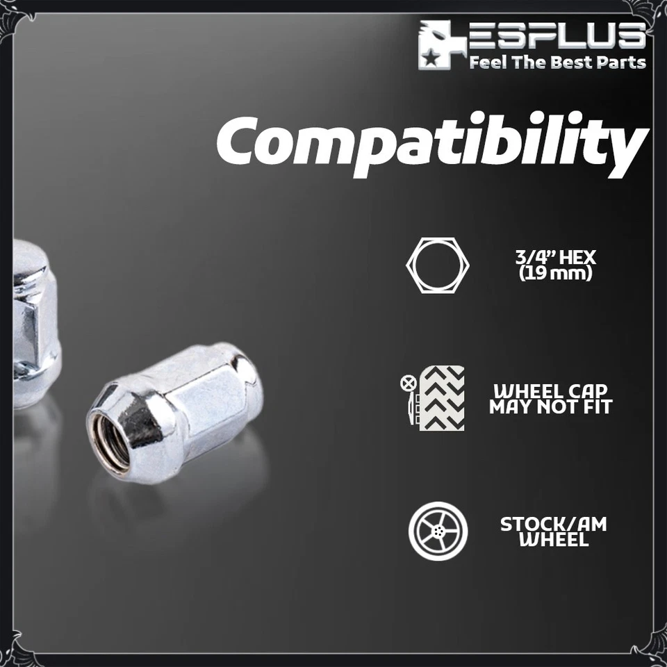 [20] Chrome 7/16-20 Acorn Wheel Lug Nut For Chevy Caprice Chevelle Camaro Malibu - Image 4 of 4