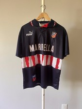 Atletico Madrid 1997/98 Away Football Shirt Puma Vintage Soccer Jersey Size L 