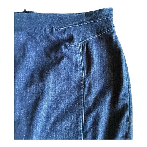 White House Black Market Blue Denim Pencil Midi Preppy Size 10 - Picture 2 of 6