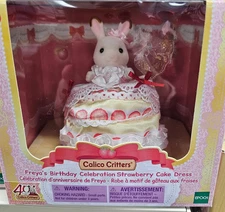 Calico Critters #CC4605 Freya's Birthday Celebration Strawberry Cake Dress - Br