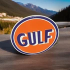 30 In Gulf Dealer Gasoline Embossed Metal sign vintage Gas Station Advertising