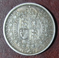 1887 Queen Victoria - Silver Half-Crown -  Nice  Grade.