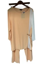 Antthony Women's 2-piece Tunic Pull On Pant Set Orange