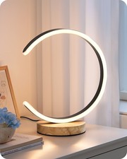 LED Table Lamp, C-Shaped Modern Lamps for Nightstand with 3 Color Temperature