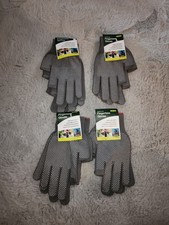 8pr Fingerless Gloves One Size Fits Most New with Tags Easy Grip Non Slip, Grey