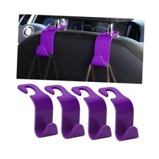 Car Seat Headrest Hook, 4PCS Vehicle Seat Back Hanger Storage Organizer Purple