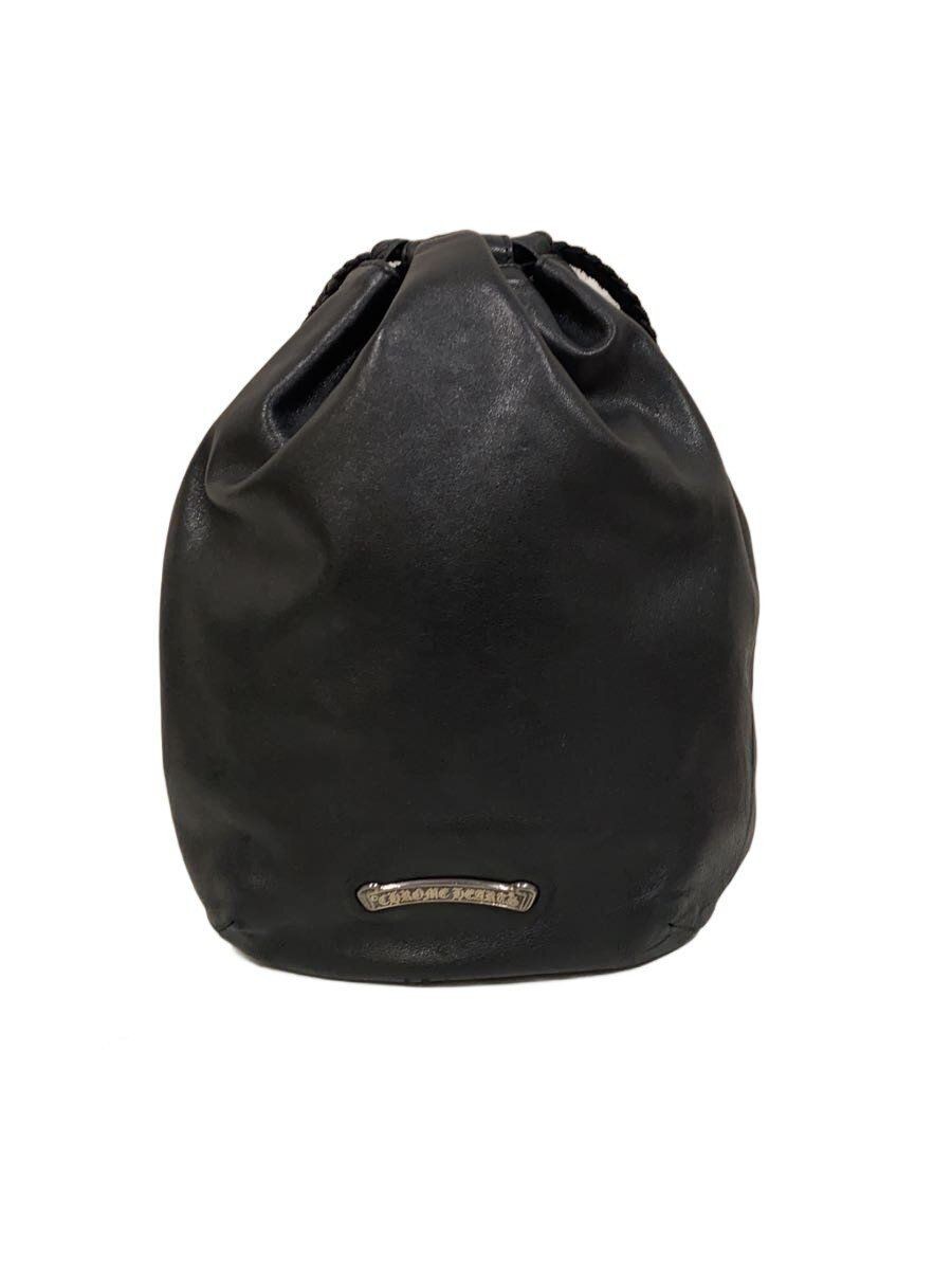 Chrome Hearts Other Drw Strng Sack Crs Patch Drawstring Bag Leather Blk Used thumbnail 3