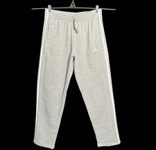 Adidas Men's Fleece 3-Stripe Sweatpants Size MT 30X32 Gray-White Straight Leg