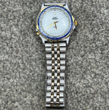 Timex Indiglo Mens Vintage Two-Tone Quartz Watch New Battery