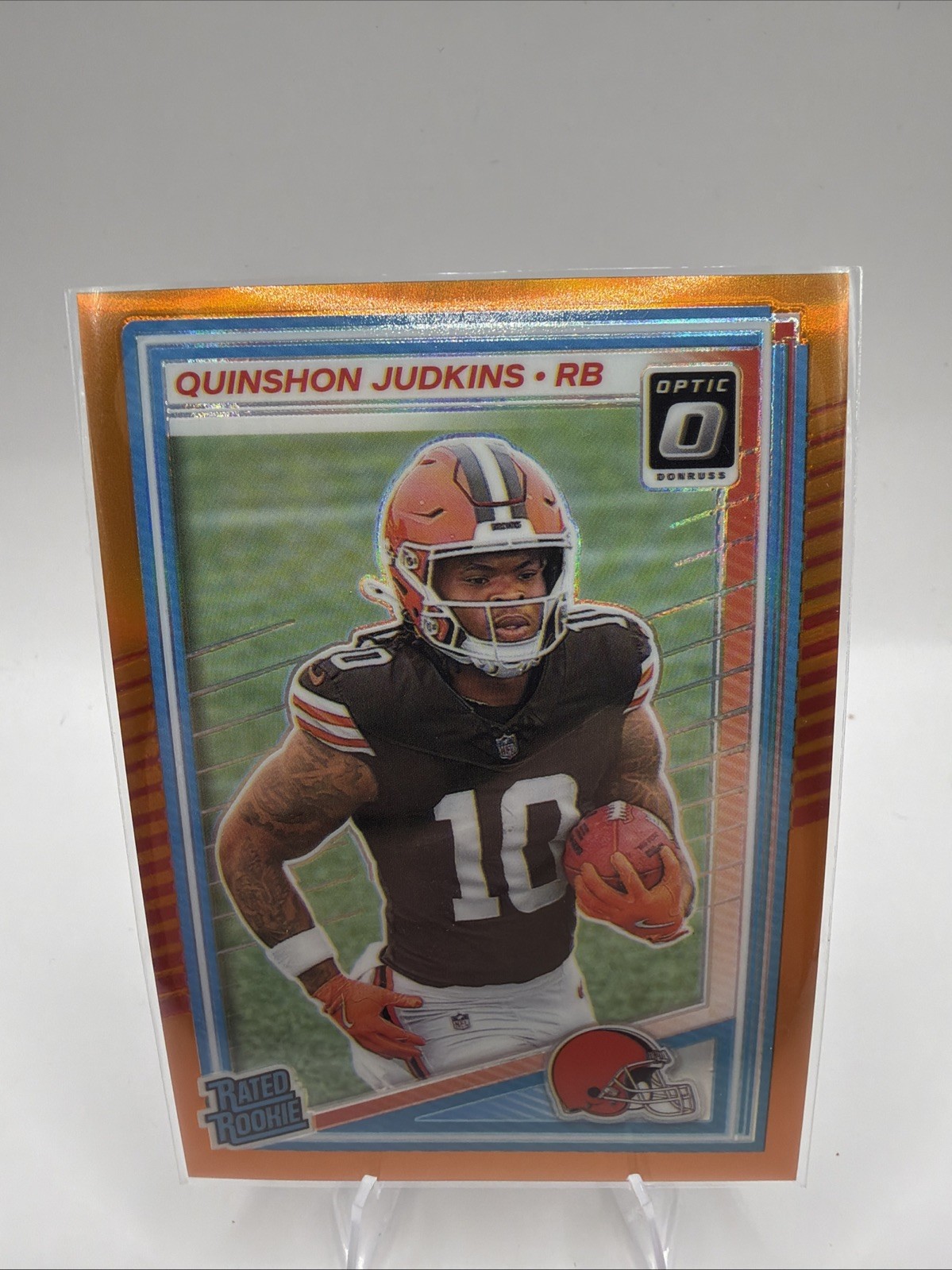 2025 Panini Donruss Optic - Rated Rookie Quinshon Judkins #252 Orange Prizm /299