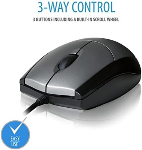 V7 MV3000010-5EC V7 Optical LED USB Mouse Wired Full size - Picture 5 of 9
