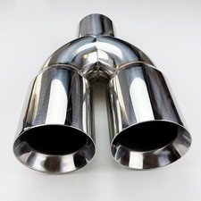 4 Dual 6 Diesel Equal Straight Flat Cut Exhaust Tip Stainless Steel Polished