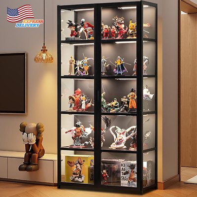 Display Cabinet with Acrylic Glass Door 5 Tier Collectibles Toy ...