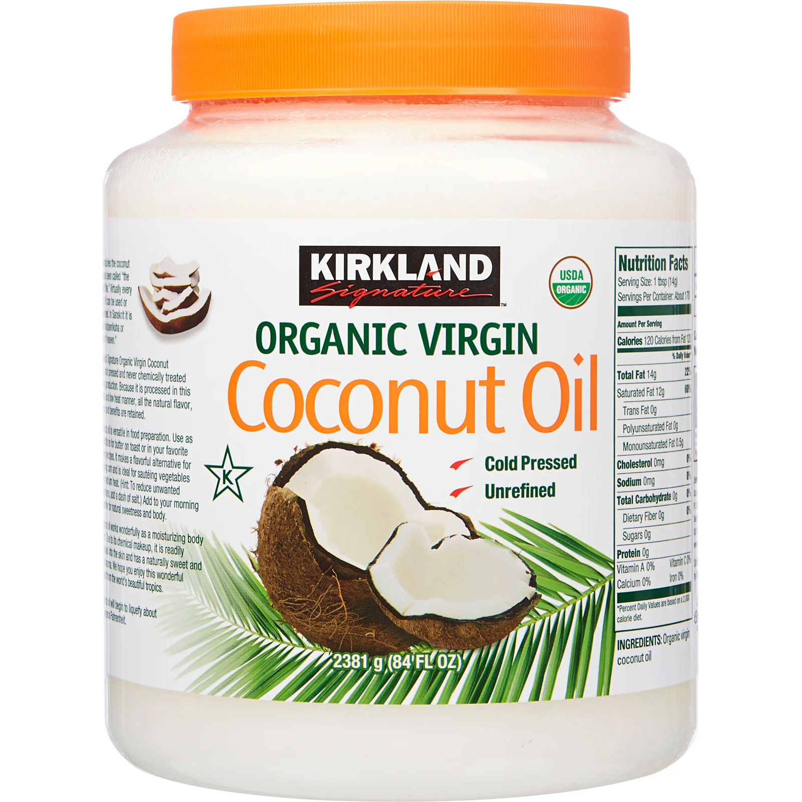 Kirkland Signature, Organic Virgin Coconut Oil, 84 fl oz