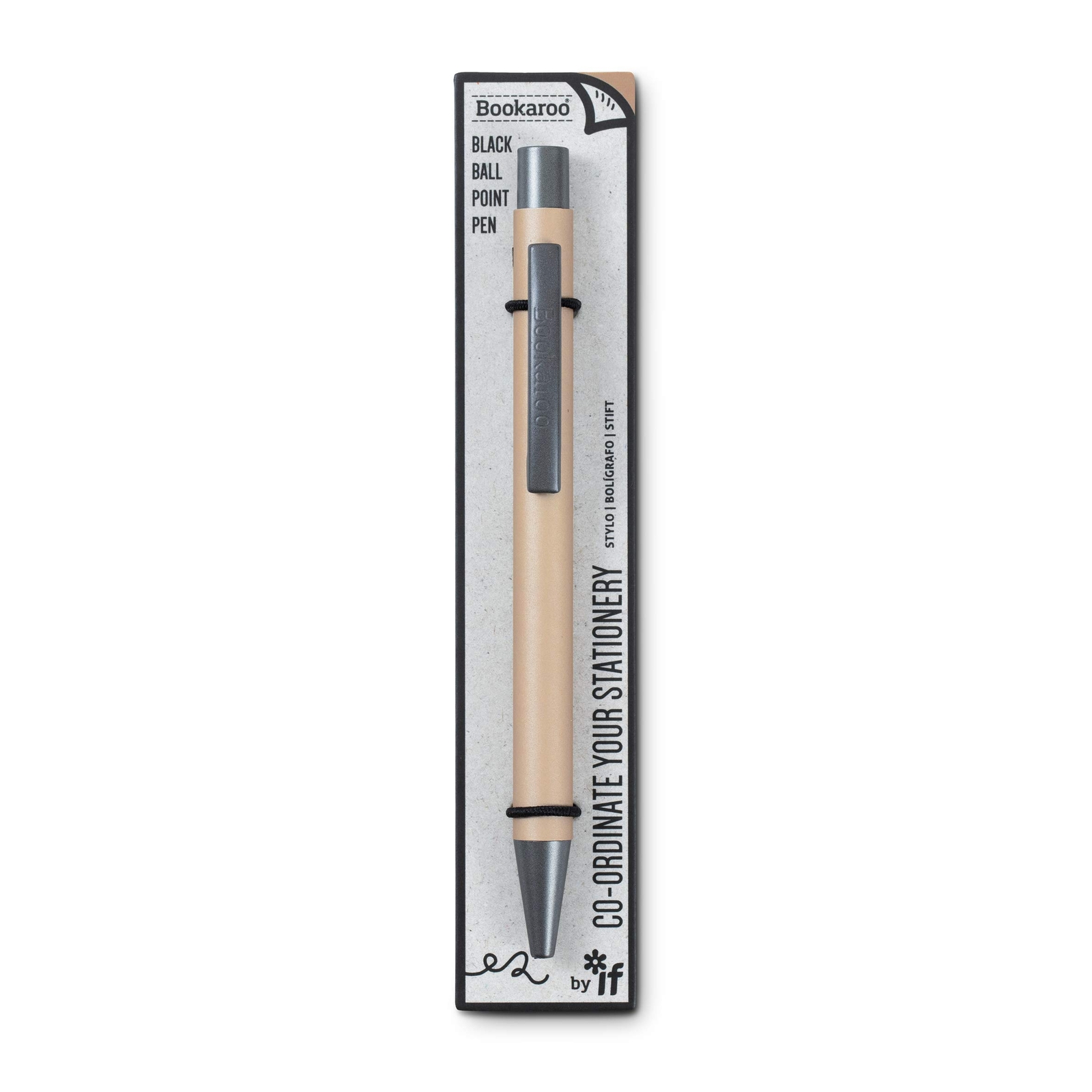 IF Bookaroo Pen, soft touch, colour coated pen with black ink - GOLD GOLD 1 coun