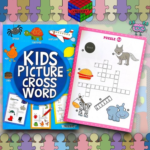 A4 Children's Kids Crossword Activity Puzzle Books Picture Travel Fun Activity - Picture 6 of 18