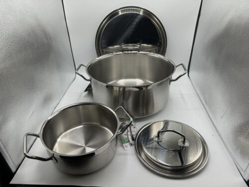 Silga Teknik 32cm & 20cm 18/10 Stainless Steel Stockpot & Saucepan w/Lid *NEW* - Picture 3 of 16