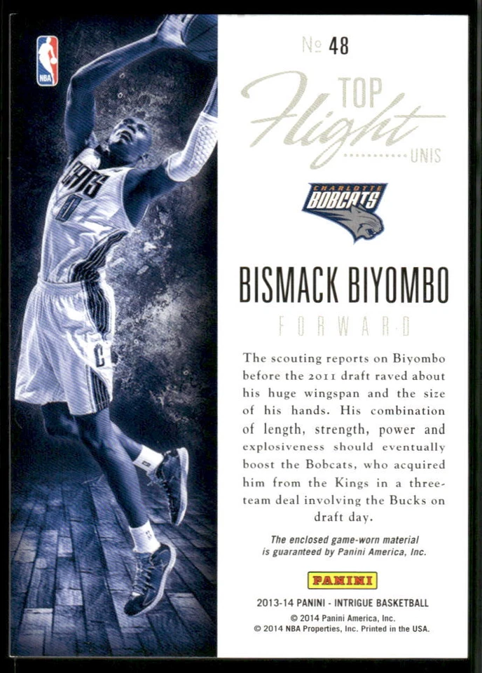 2013-14 Panini Intrigue #48 Bismack Biyombo Top Flight Unis #/49 - Image 2 of 2