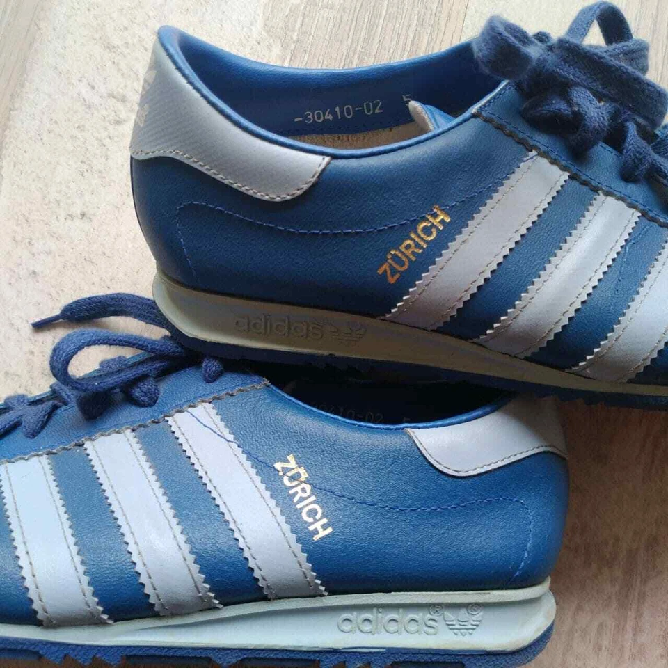 RARO De Colección Años 70-80 Adidas Zurich Zapatos Entrenadores - Reino Unido 5 - Hecho en Yugoslavia Foto 2 de 4
