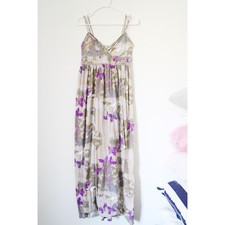 Route 66 Original Purple Gray Floral Strappy Maxi Dress Size S