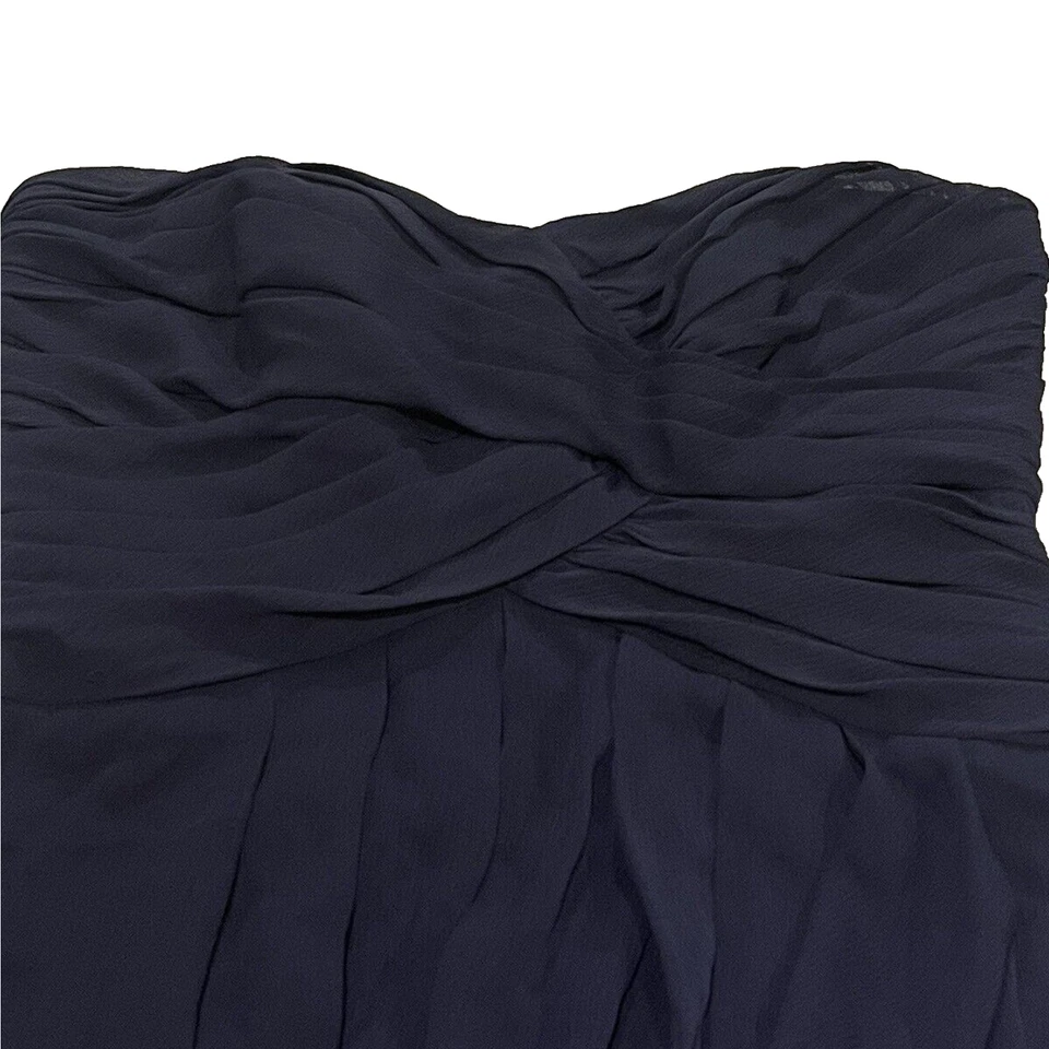 Свадебное платье David's темно-синее без бретелек размер 4 милое декольте б/у в отличном состоянии - Изображение 2 из 4