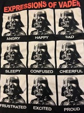 Original Star Wars Shirt Expressions Of Vader Movie Promo Lucas Films Vintage