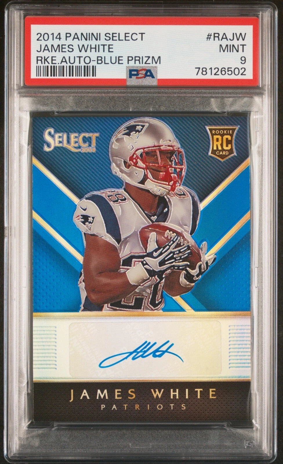 James White Panini Select Rookie Autograph #RAJW Blue Prizm