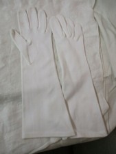 Vintage Italy Fownes double woven Nylon white cotton Ladies Gloves