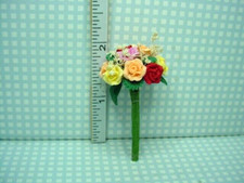 Miniature Rose Bouquet 12 Assorted Colors  E1014 Bright Delights 1/12th