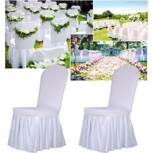 Details About Removable Skirt Covers Chair Cover Ruffled White Banquet Anniversary Venue Seat