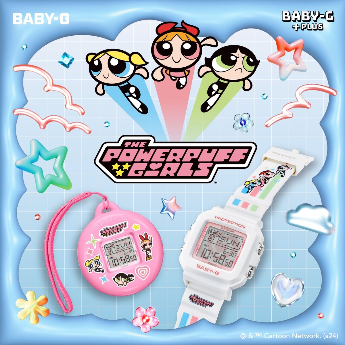 CASIO BABY-G+PLUS THE POWERPUFF GIRLS Collaboration BGD-10KPP-7JR