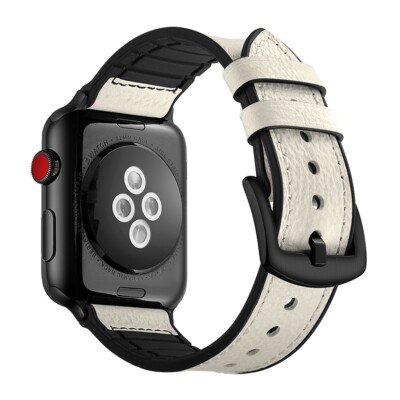 Leather Silicone Apple Watch Band For Series 8 7 6 5 4 3 2 38/40/41  42/44/45mm