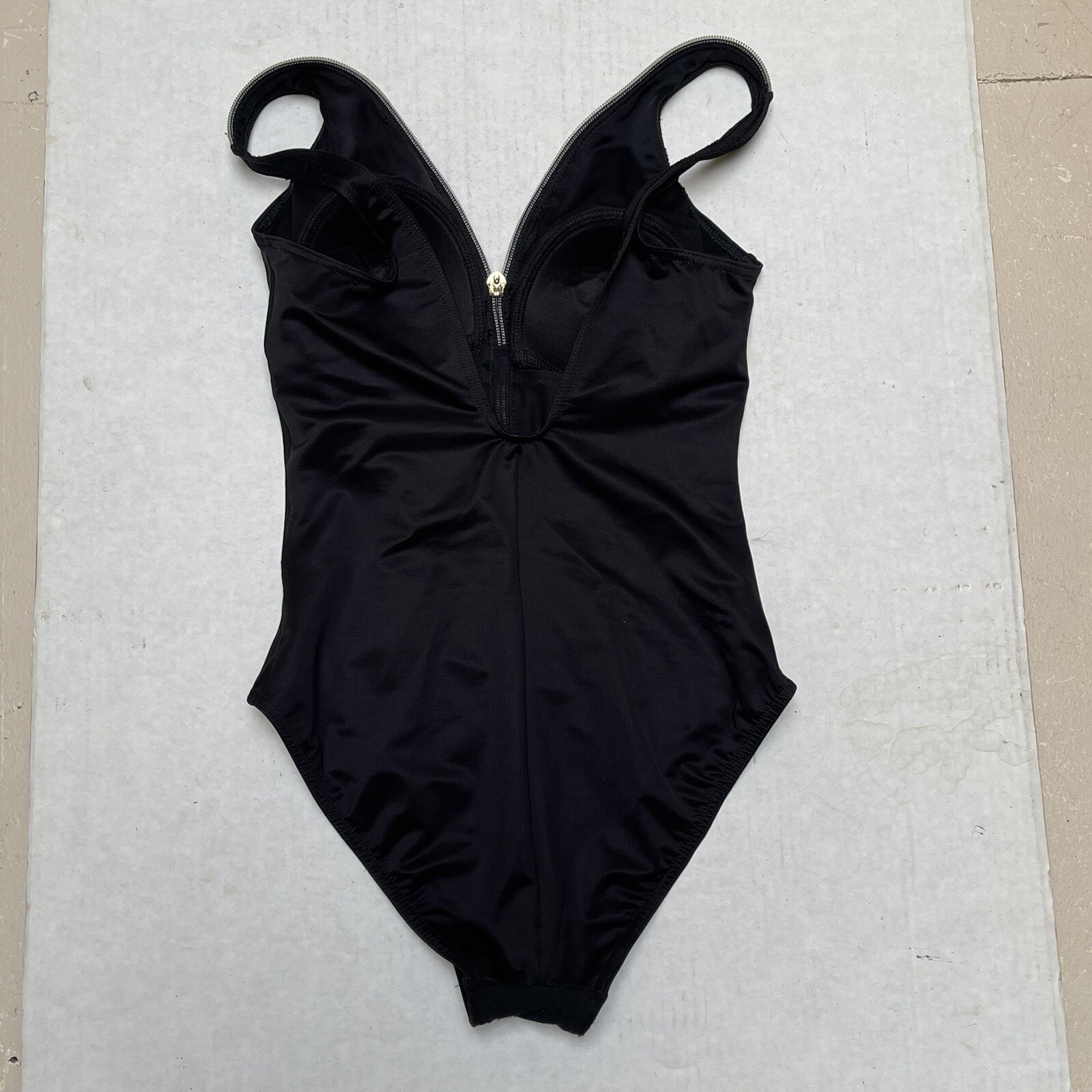 Miraclesuit Razzle Dazzle Zip One Piece Womens Approx Small Black Beach