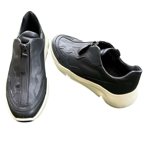 ECCO Women's Chunky Sneaker Black White Top Zip Shoe EU size 37 / US size 6-6.5