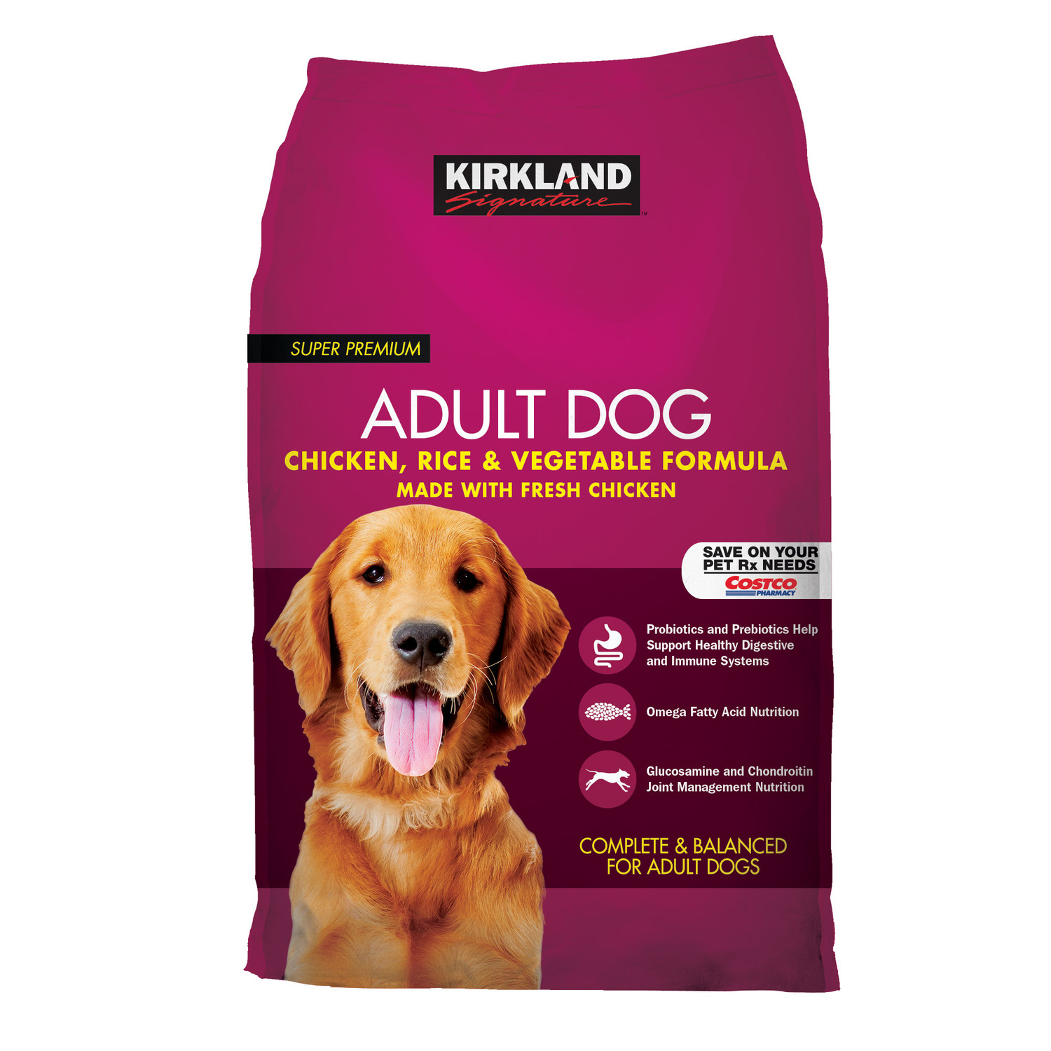 Kirkland Signature Adult Formula Chicken, Rice and Vegetable Dog Food, 40 Lbs