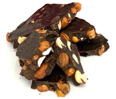 Keto Sugar Free Bark Dark Chocolate Hazelnuts | Stevia Sweetened Chocolate Ca...