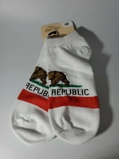 For Bare Feet California Republic No Show Socks Size Large 10-13 NEW